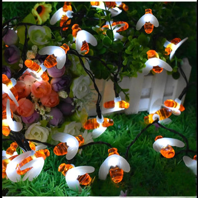 Guirlande Solaire Abeille LED Décorative Jardin – installation décorative au jardin