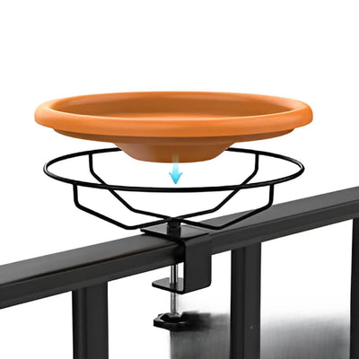 Abreuvoir solaire pour oiseaux, installation sur rambarde de balcon