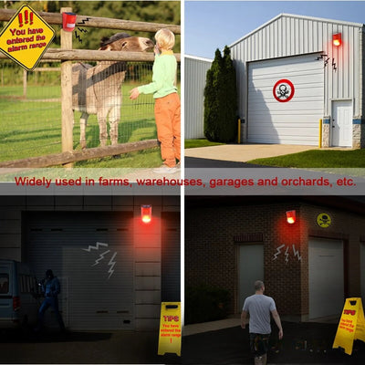 Alarme solaire sans fil utilisée en ferme, garage et entrepôt