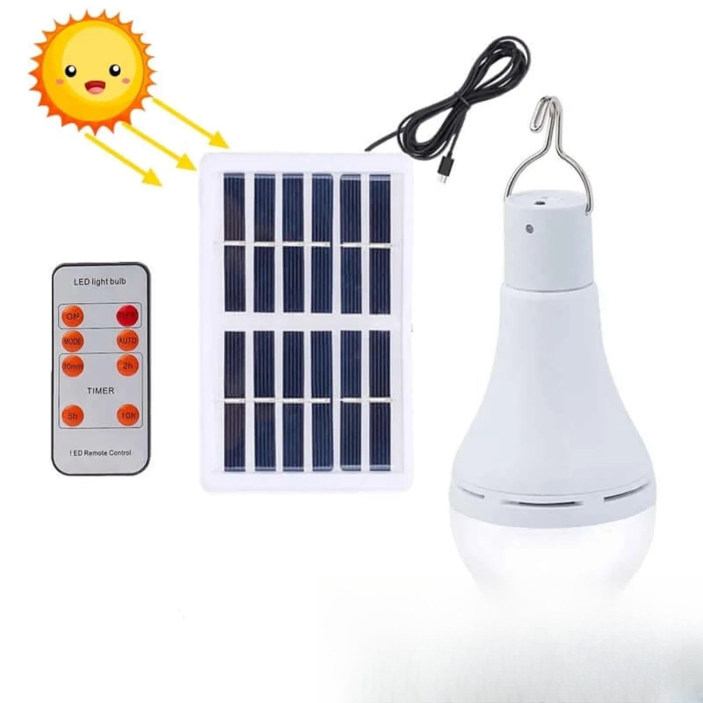 Ampoule LED solaire portable pour camping et extérieur