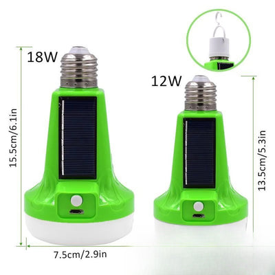 Ampoule LED solaire rechargeable 12W et 18W - dimensions