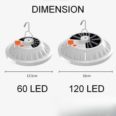 Dimensions de l'ampoule solaire à suspendre 60 et 120 LED