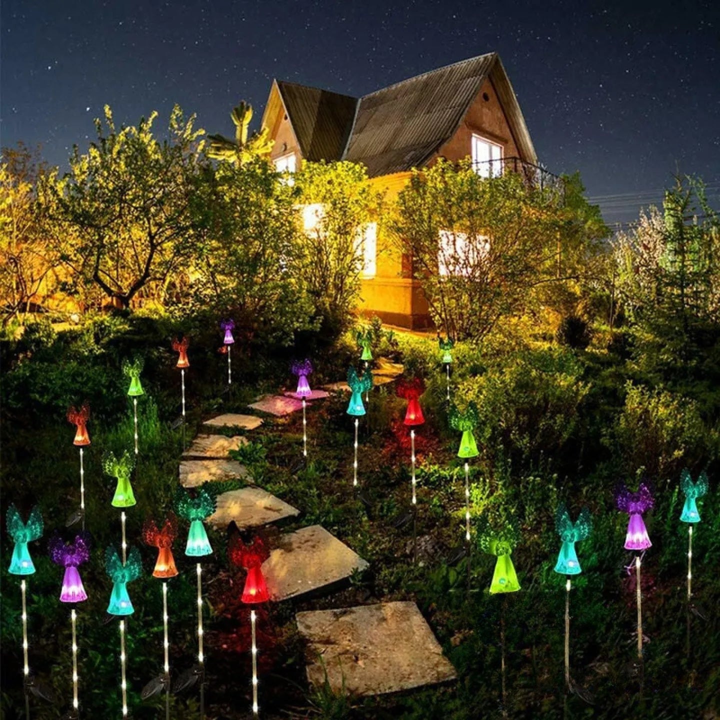 Lampe Solaire Ange Lumineux RGB LED Décorative