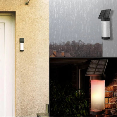 Applique Solaire Décorative Murale LED Jardin Lot de 2 – panneau solaire intégré et recharge autonome