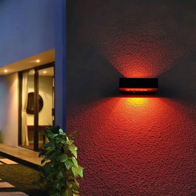 Applique Murale Solaire LED Éclairage Haut et Bas Rouge