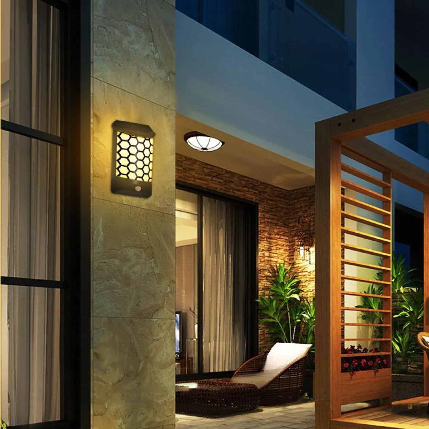 Applique Solaire de Jardin LED Murale Extérieur Étanche