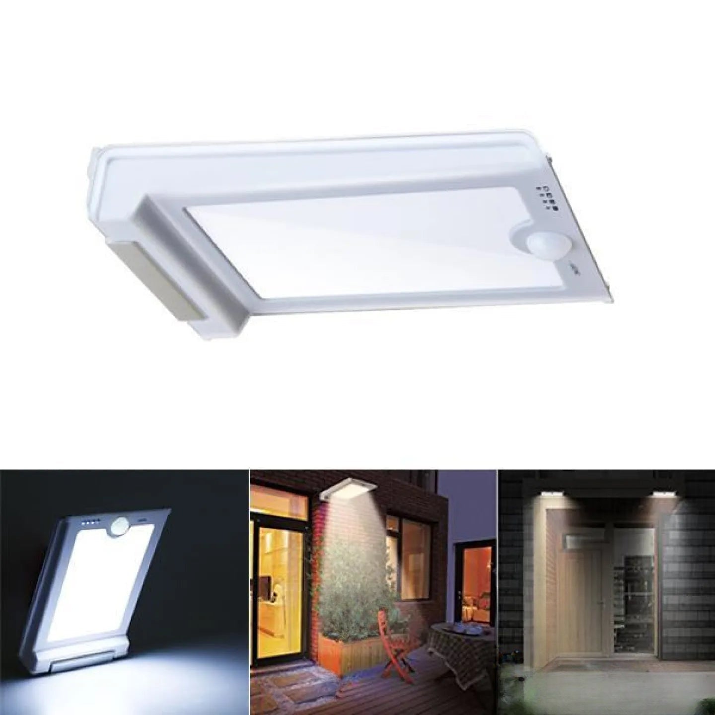 Applique solaire aluminium murale LED 300lm extérieur - vue produit