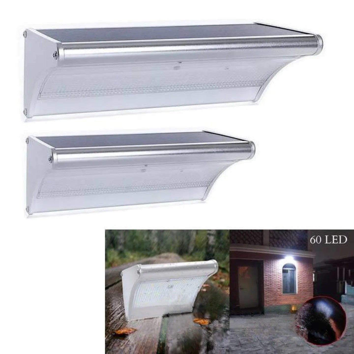 Applique solaire aluminium extérieure puissante LED