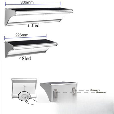 Applique solaire aluminium dimensions 48 et 60 LED