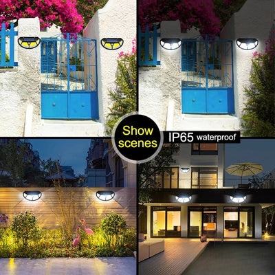 Applique solaire murale IP65 - mises en situation jardin