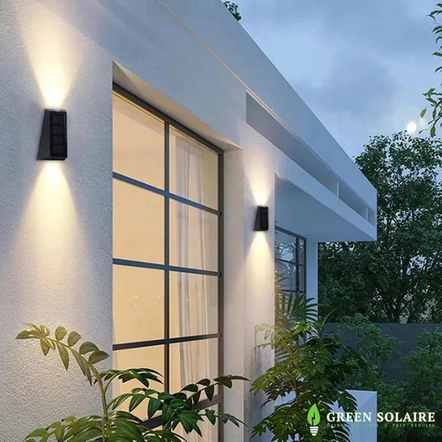 Applique exterieur led solaire eclairage haut et bas