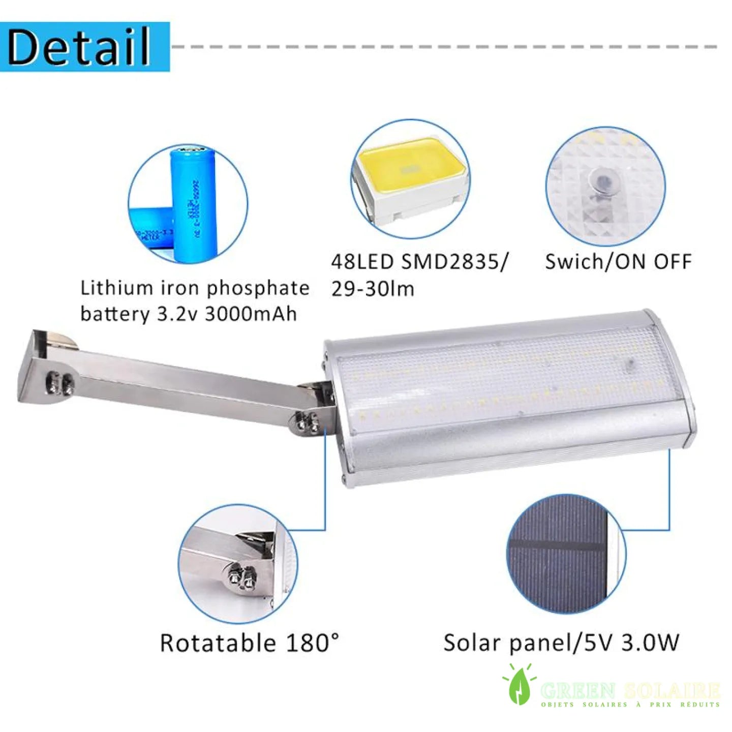 APPLIQUE SOLAIRE ORIENTABLE KAKUNA