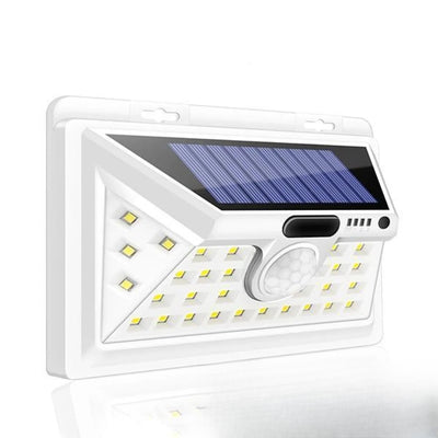 Applique solaire murale LED 34 LED coloris blanc