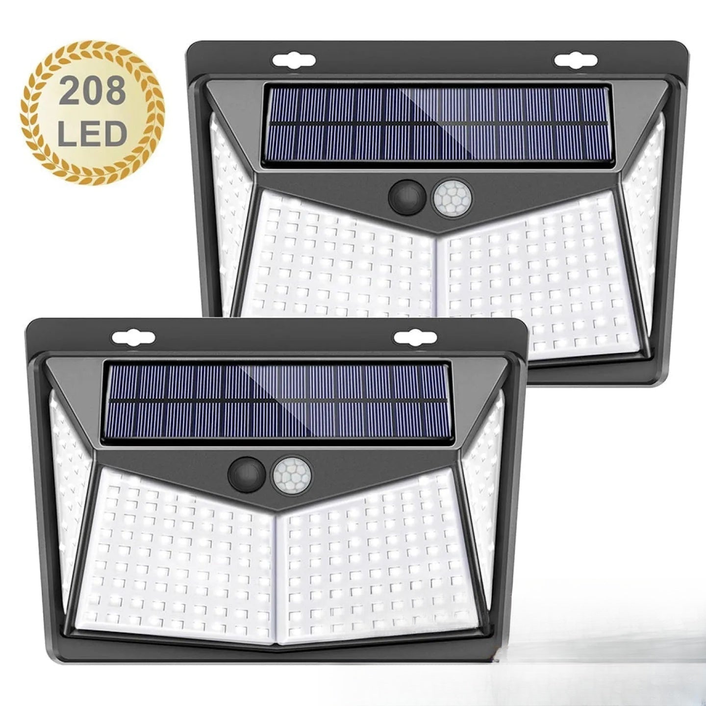Applique murale solaire à détection LED 208 LED extérieur