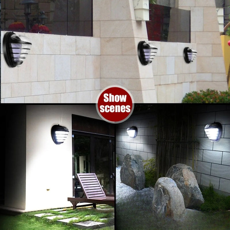 Applique solaire murale design noire LED extérieur