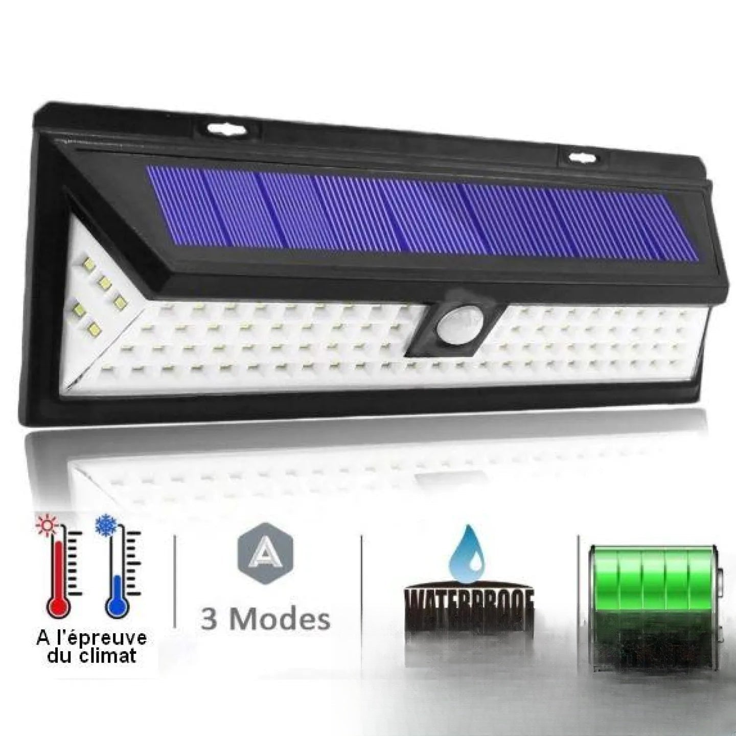 Applique solaire murale puissante LED extérieur jardin - vue produit