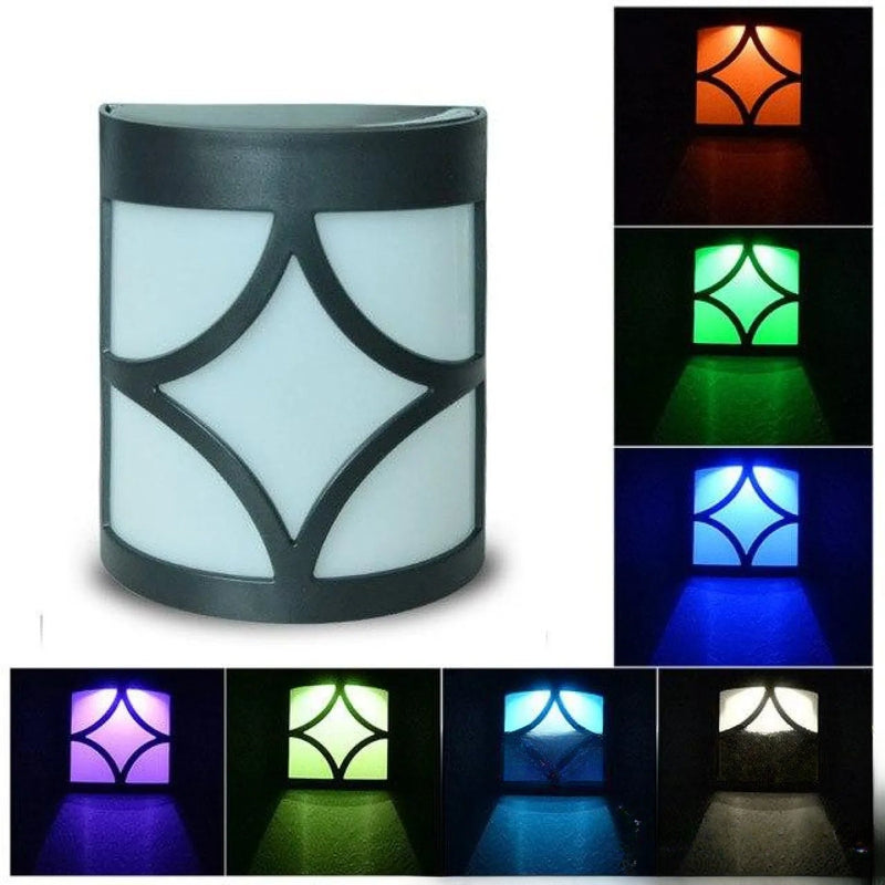 Applique solaire murale LED multicolore RGB extérieure
