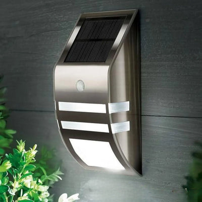 Applique Solaire Murale LED Design Extérieure — finition argent