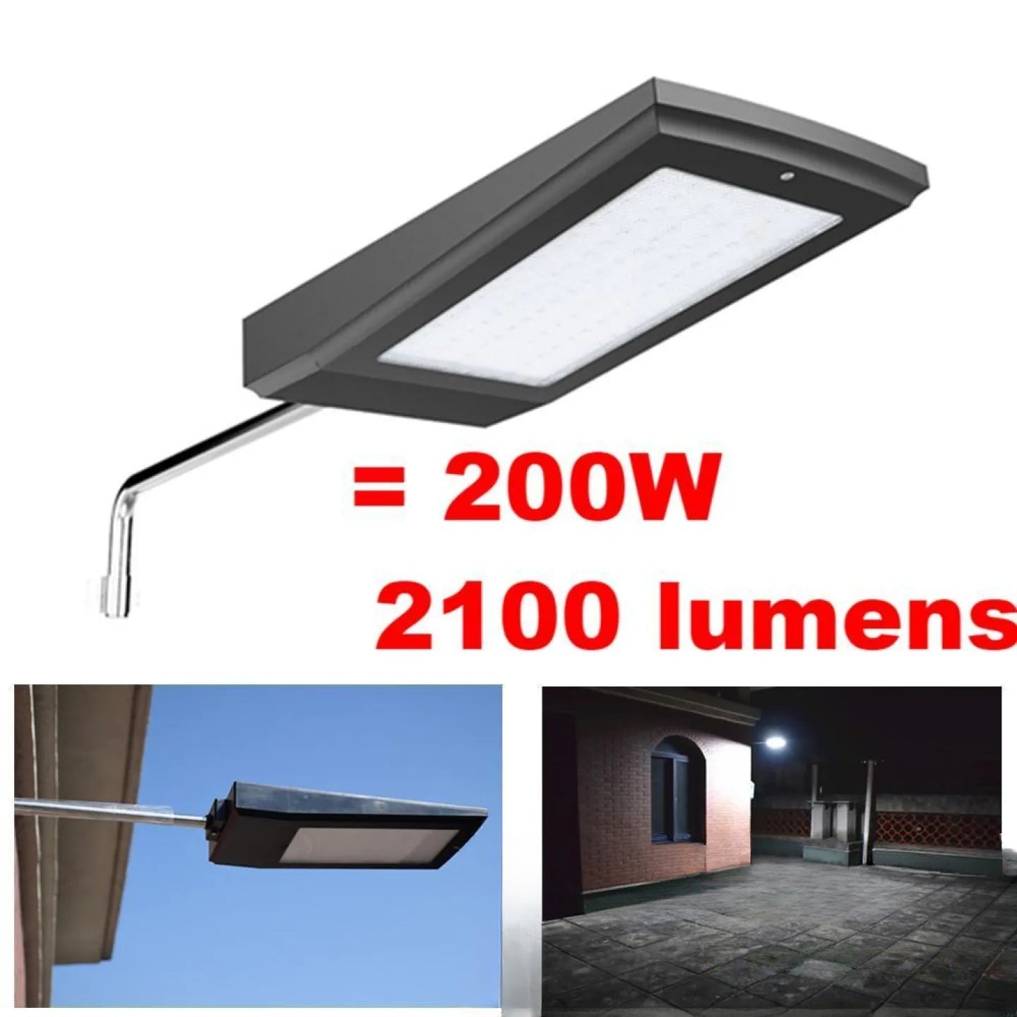 Lampadaire solaire balcon LED compact extérieur - vue produit