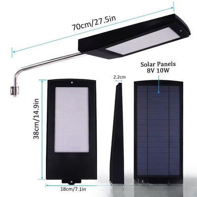 Lampadaire solaire balcon - dimensions et panneau 8V 10W