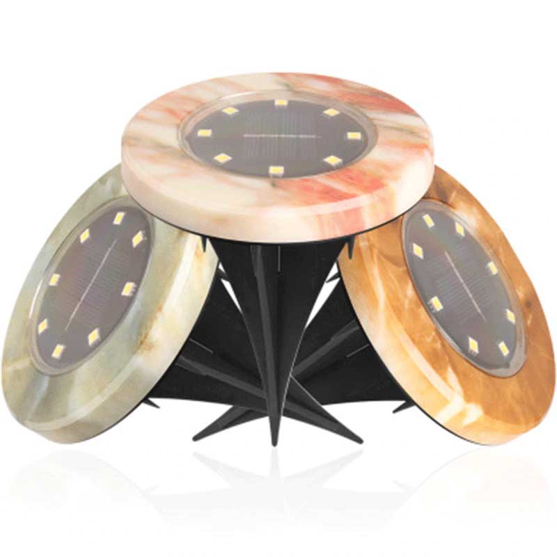 Pack de 4 balises solaires extérieures imitation marbre 8 LED