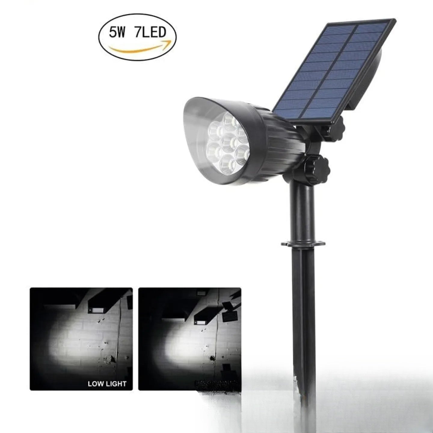 Spot solaire lumière blanche LED pour éclairage de jardin