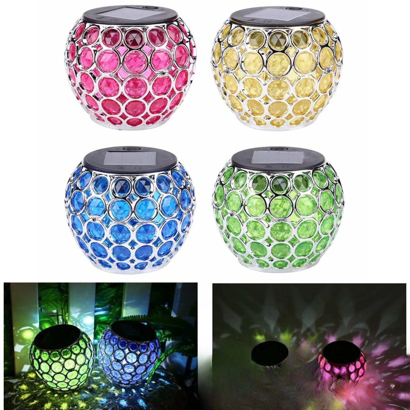 Bocal lumineux solaire LED décoration lumineuse jardin coloris