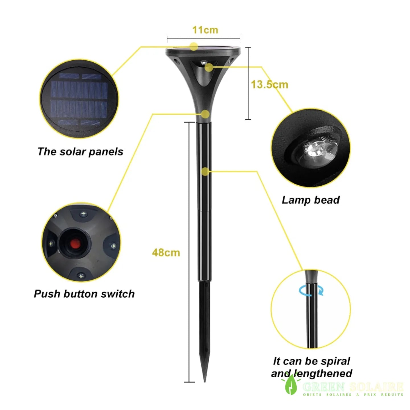 BORNE SOLAIRE DE BALISAGE EXTÉRIEUR