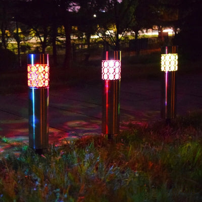 Borne Solaire Décorative Lumineuse Jardin Extérieur – éclairage LED allumé de nuit