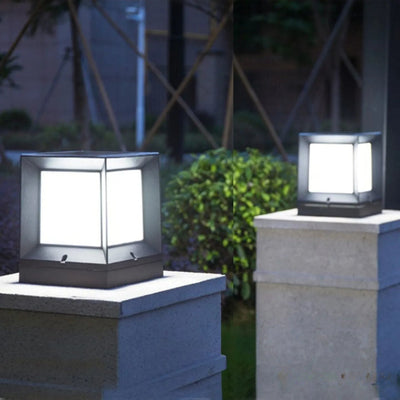Borne cube solaire LED décorative piliers crépuscule