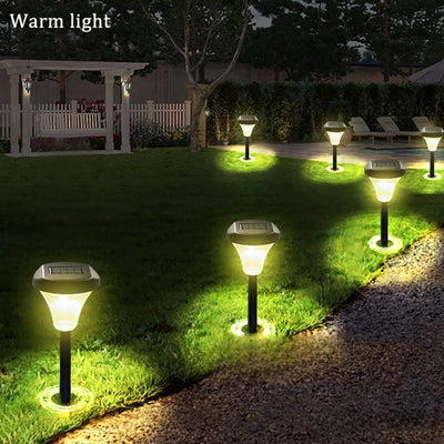 Borne Solaire à Planter LED Lumière Chaude Jardin Lot