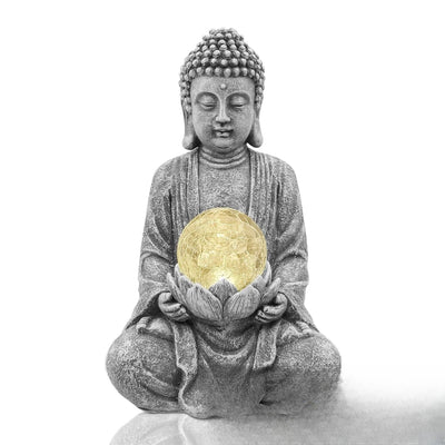 Bouddha Solaire Extérieur Lumineux Décoration Zen Jardin – Bouddha décoratif posé au jardin