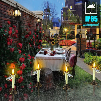 Bougie Solaire de Jardin Lumineuse Décorative Extérieur – flamme vacillante allumée de nuit