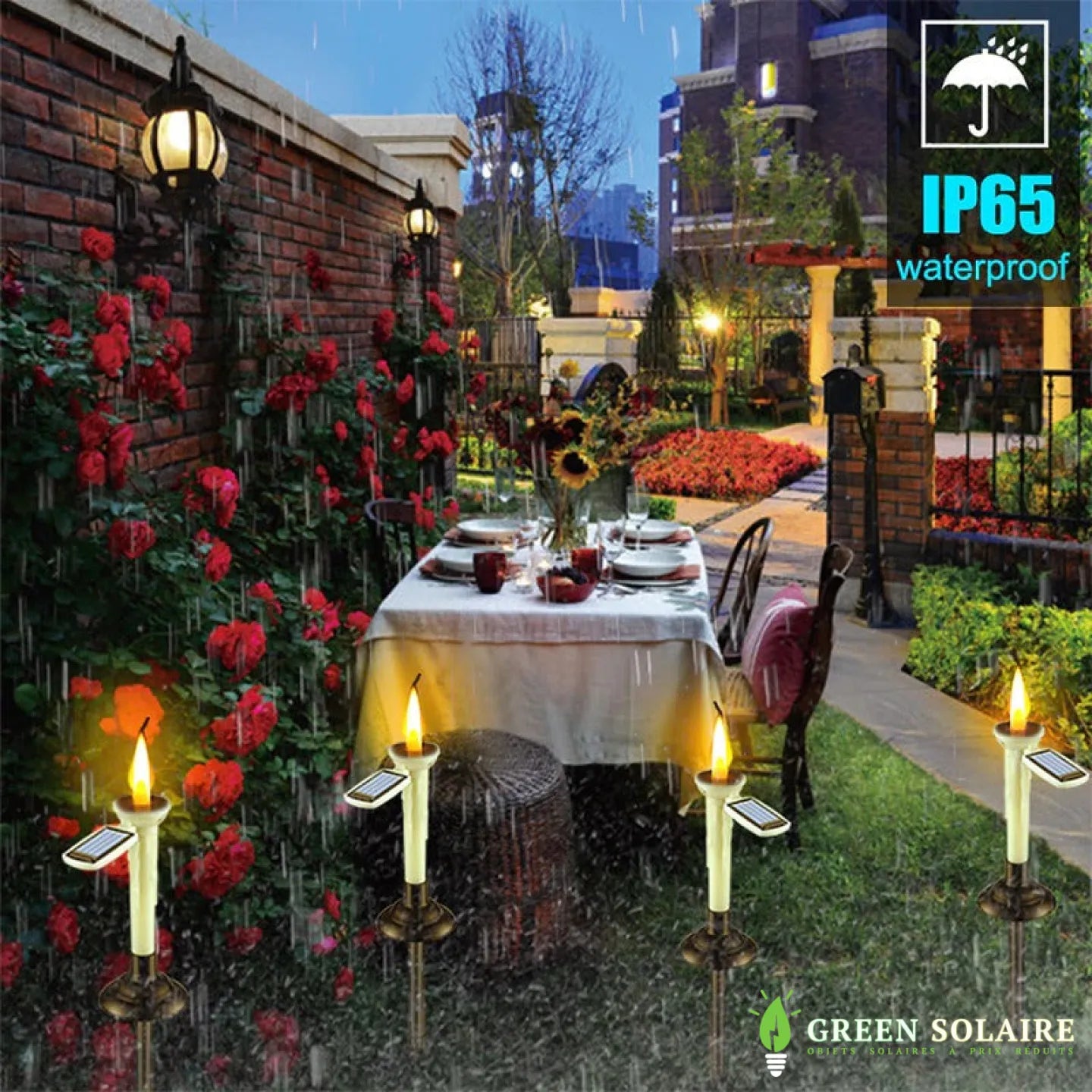 Bougie solaire jardin lumineuse