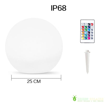 BOULE LUMINEUSE SOLAIRE COULEUR CHANGEANTE - 25cm IP68