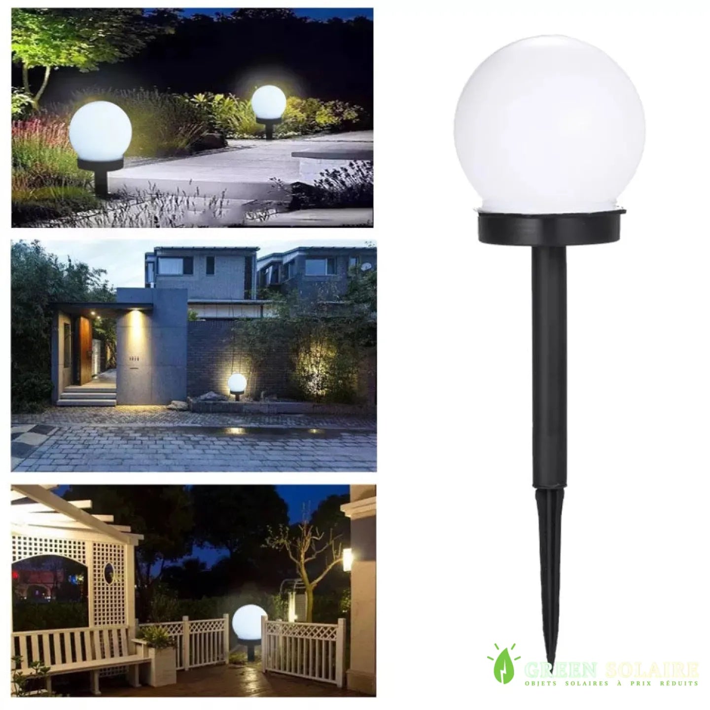 BOULE LUMINEUSE SOLAIRE DÉCORATIVE - LOT DE 6