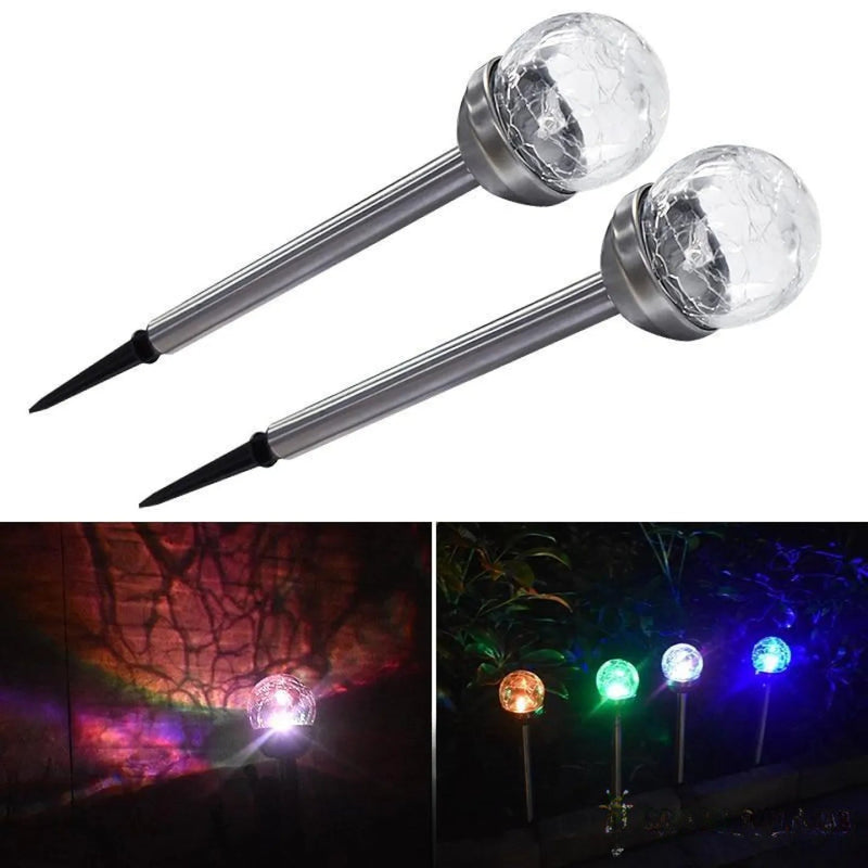 Piquets Solaires Boule Multicolore LED Jardin Décoratif