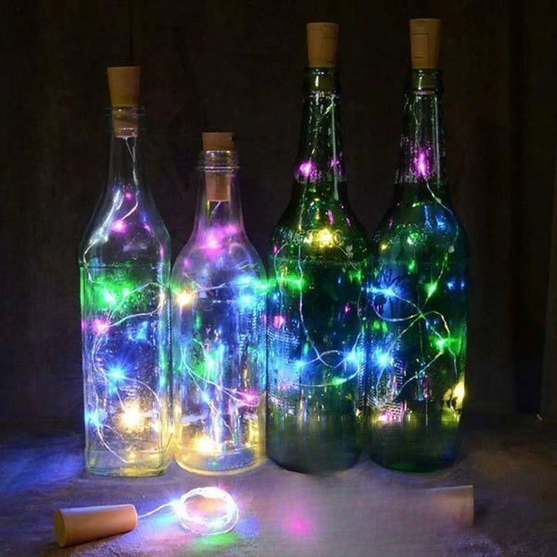 Guirlande LED Solaire pour Bouteille Couleur Fixe Déco