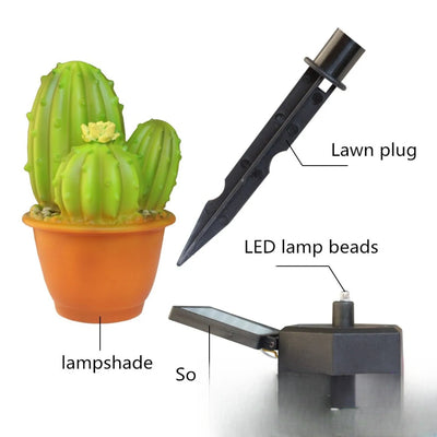 Lampe Cactus Solaire LED Décorative de Jardin – éclairage LED allumé de nuit
