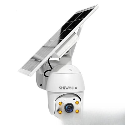Caméra de surveillance solaire 360° extérieure autonome