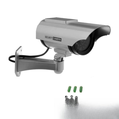 Caméra factice solaire avec accessoires de fixation