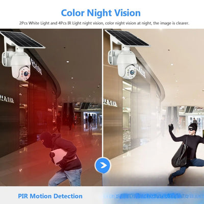Caméra solaire 4G vision nocturne couleur et détection de mouvement