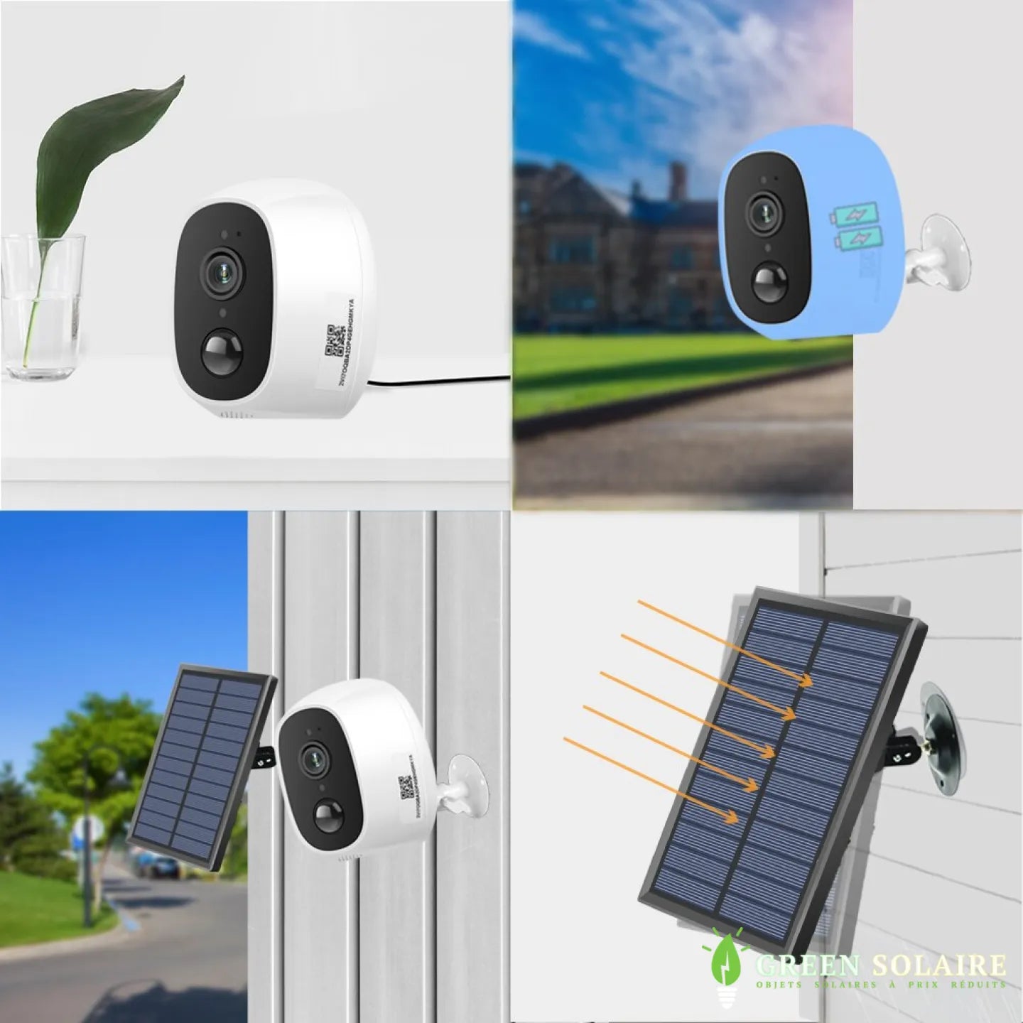 CAMÉRA DE SURVEILLANCE AVEC PANNEAU SOLAIRE DÉPORTÉ