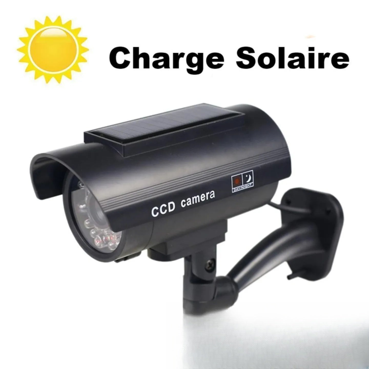 Caméra factice solaire de sécurité dissuasive pour jardin