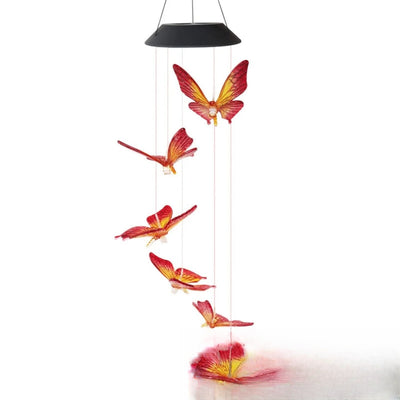 Carillon Solaire à Vent Papillon Lumineux LED Jardin Modèle 2