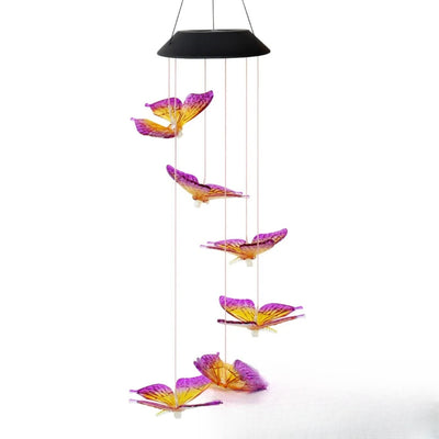 Carillon Solaire à Vent Papillon Lumineux LED Jardin Modèle 3