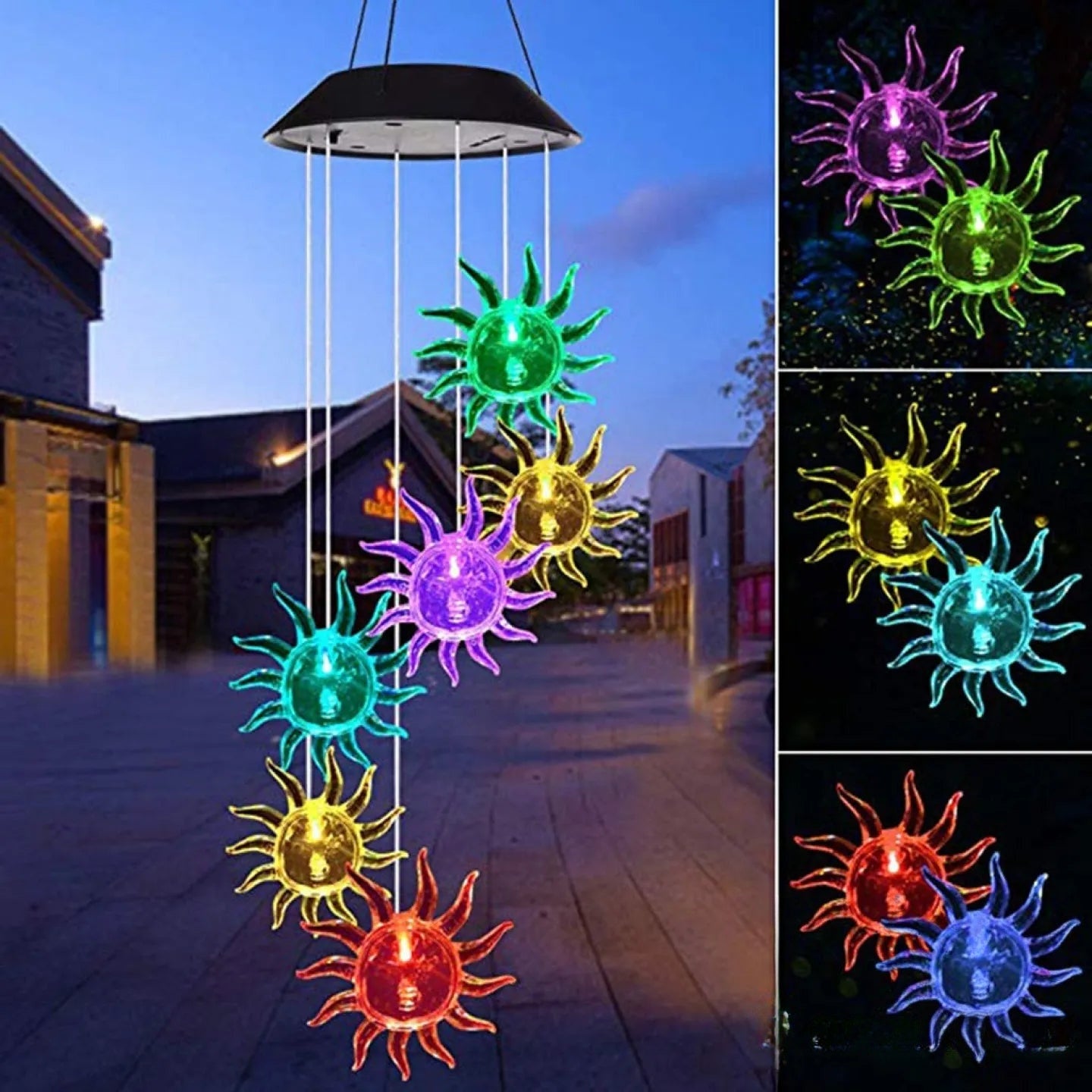 Carillon Solaire à Vent Soleil Décoratif Jardin