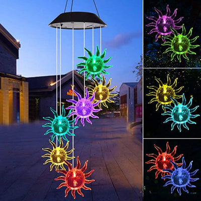 Carillon Solaire à Vent Soleil Décoratif Jardin