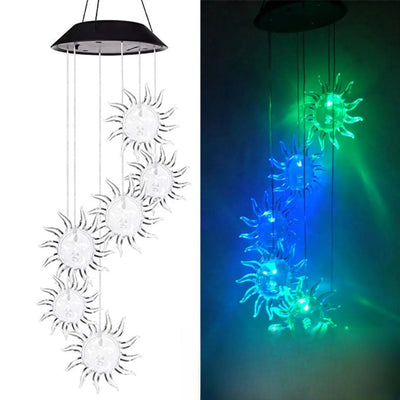 Carillon Solaire à Vent Soleil Décoratif Jardin – carillon suspendu allumé de nuit