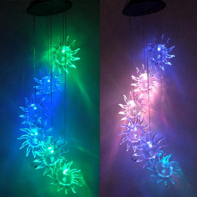 Carillon Solaire à Vent Soleil Décoratif Jardin – recharge solaire autonome, sans fil